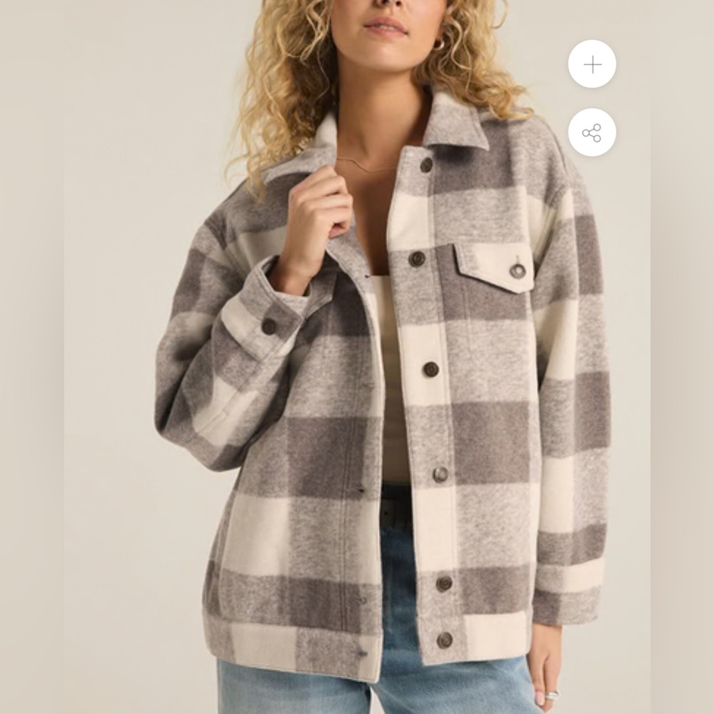 Z Supply Gray Plaid Jacket